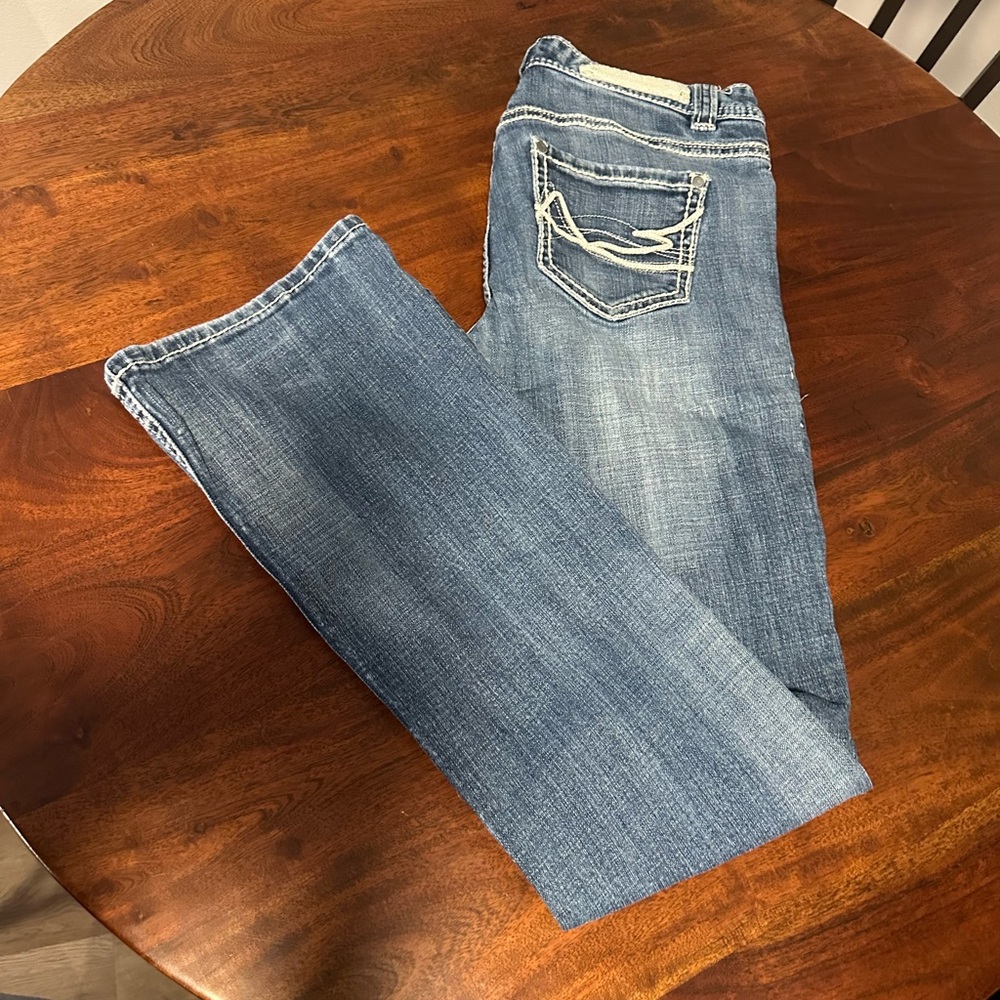 Rock & Roll Cowgirl Straight Leg Blue Jeans